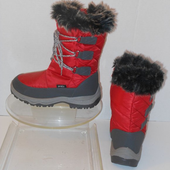 APRES BY LAMO RED & GRAY BOOTS SIZE 6 MEDIUM - Picture 5 of 7